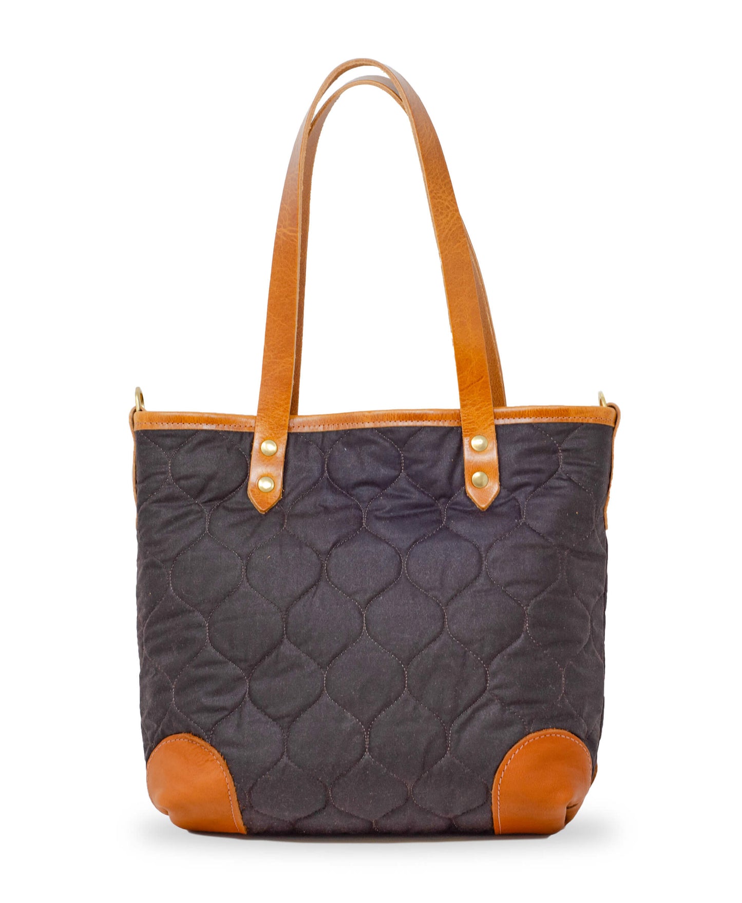 Small Tote - Quilted Oilskin in Brown