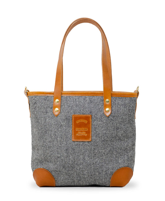 Small Tote - Grey Herringbone Tweed