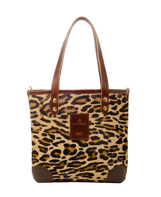 Small Tote - Leopard Print - Brown Leather
