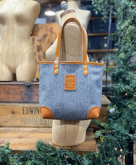 Small Tote - Grey Herringbone