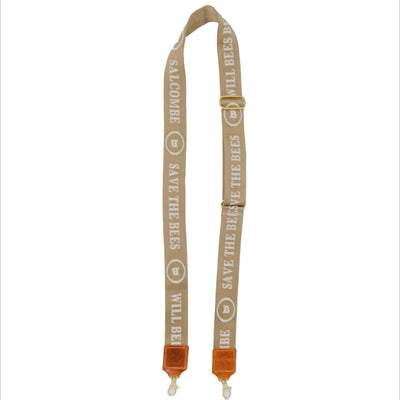 Cross Body Strap - Logo Strap in Camel & Ecru