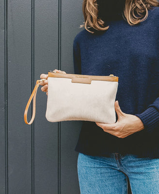 Diana 2 in 1 Clutch - Plain White - Will Bees Bespoke