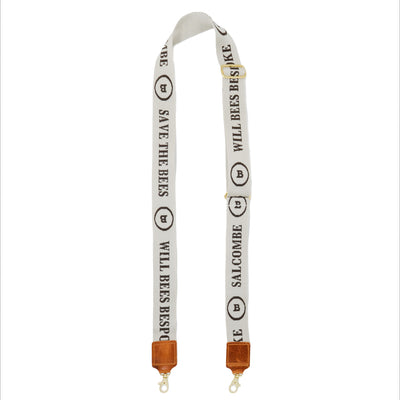 Cross Body Strap - Logo Strap in Ecru & Brown