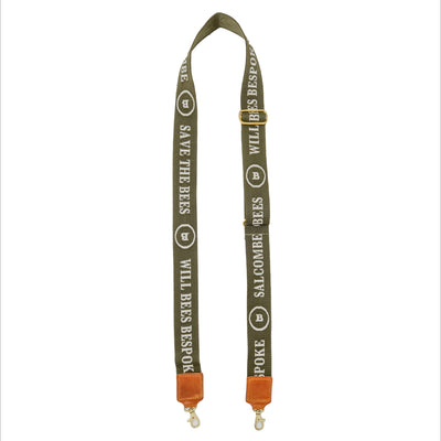Cross Body Strap - Logo Strap in Khaki & Ecru