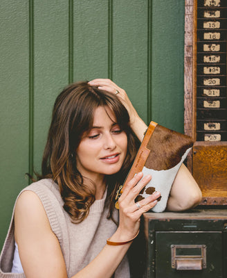 Mini Diana 2 in 1 Clutch - Brown Cow Print