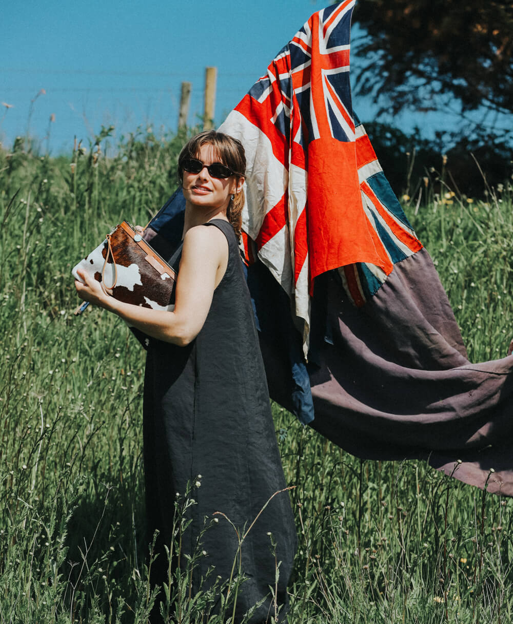 Oversized Diana 2 in 1 Clutch - Brown Cow Print