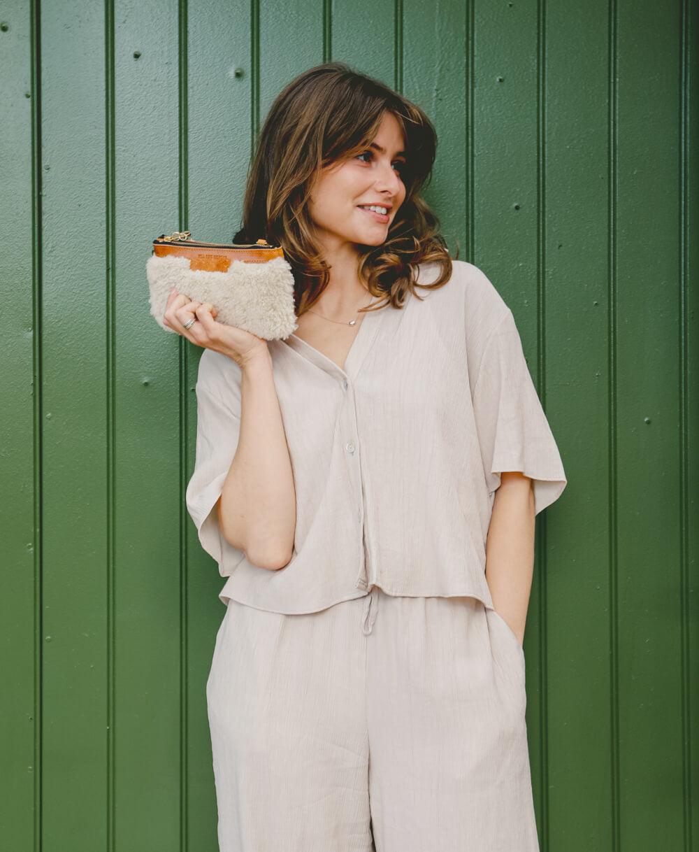 Mini Diana 2 in 1 Clutch - Cream Sheepskin