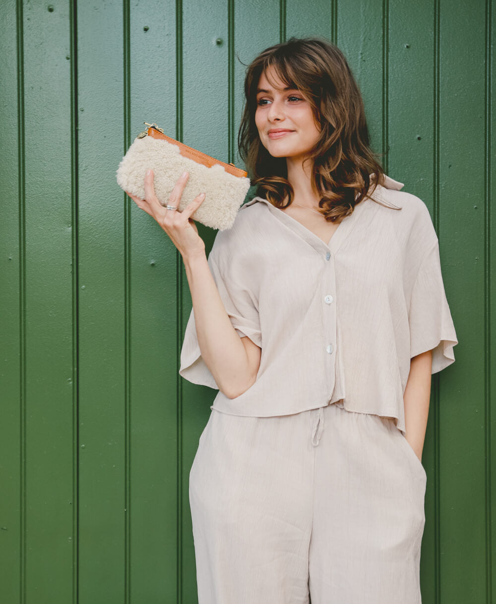 Mini Diana 2 in 1 Clutch - Cream Sheepskin