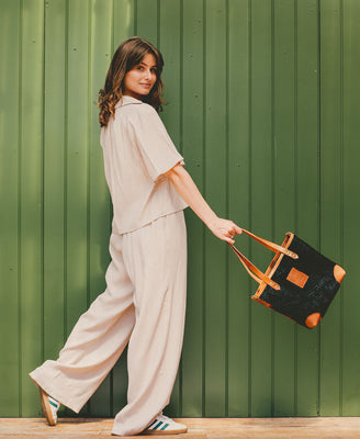 Small Tote - Black Snake Print