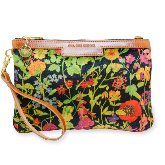 Diana 2 in 1 Clutch - Woven Meadow in Bramble - Will Bees Bespoke