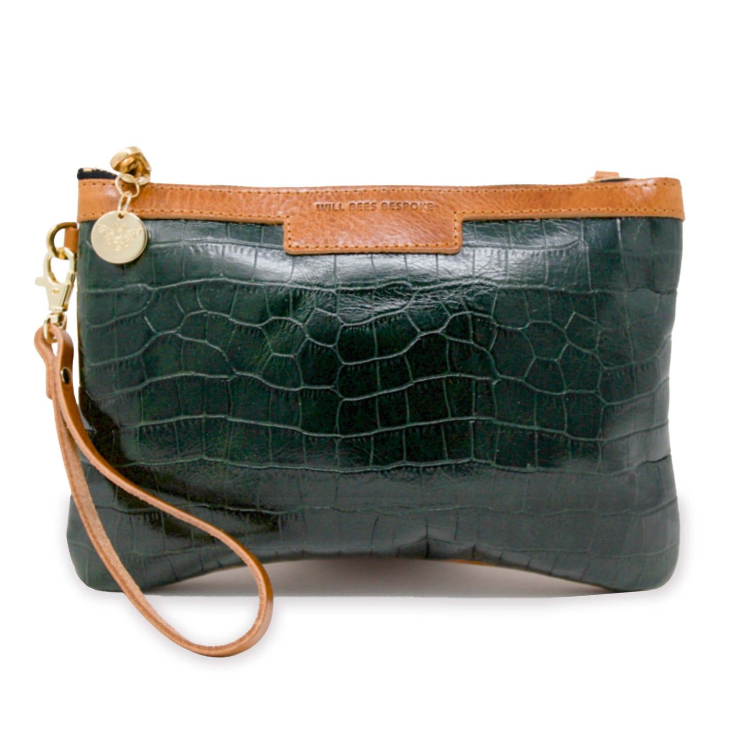 Diana 2 in 1 Clutch - Dark Green Croc