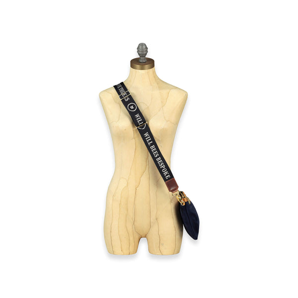 Cross Body Strap - Logo Strap in Black - Will Bees Bespoke