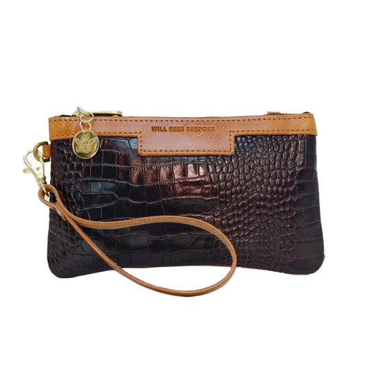 Mini Diana 2 in 1 Clutch - Burgundy Croc