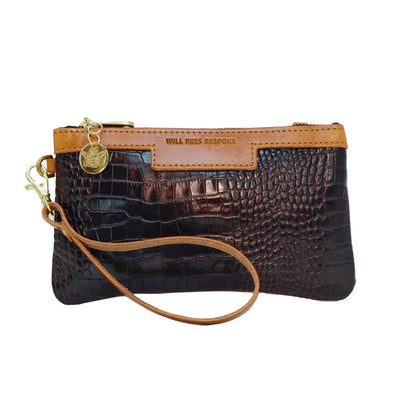 Mini Diana 2 in 1 Clutch - Burgundy Croc