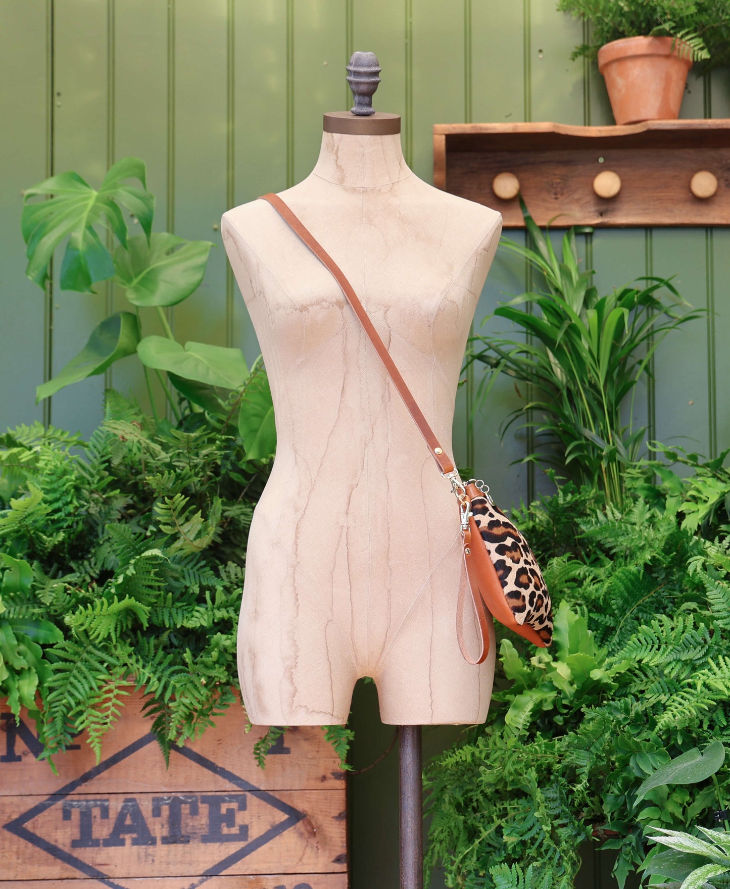 Diana 2 in 1 Clutch - Leopard Print - Tan Leather