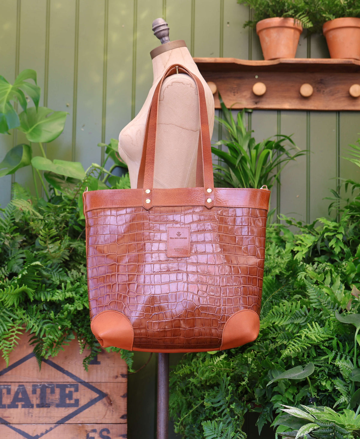 Large Tote - Tan Croc