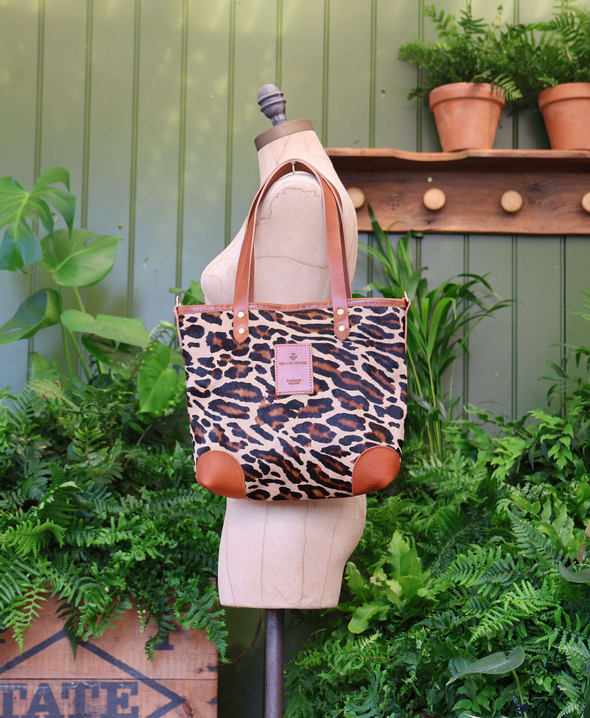 Small Tote - Leopard Print - Tan Leather