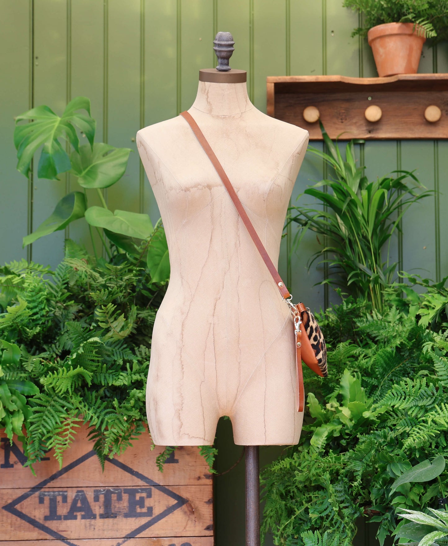 Mini Diana 2 in 1 Clutch - Leopard Print - Tan Leather