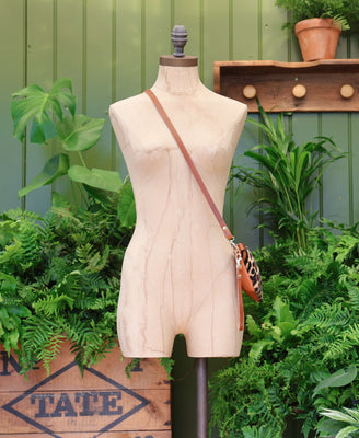 Mini Diana 2 in 1 Clutch - Leopard Print - Tan Leather