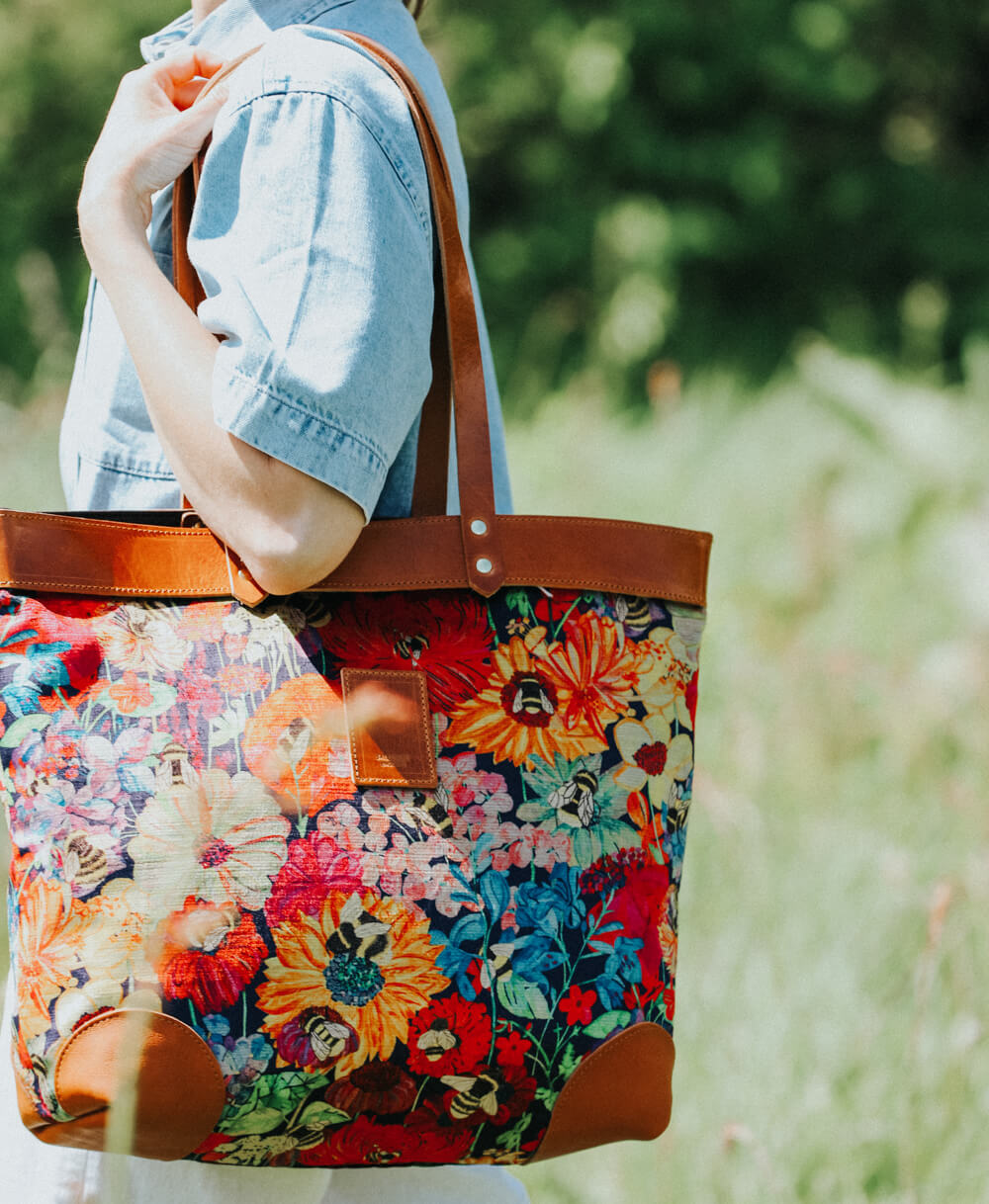 Large Tote - Bumblebee Garden in Midday Sun - Will Bees Bespoke