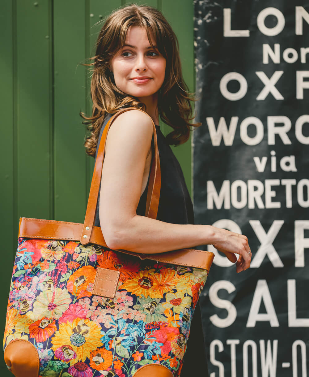 Large Tote - Bumblebee Garden in Midday Sun - Will Bees Bespoke