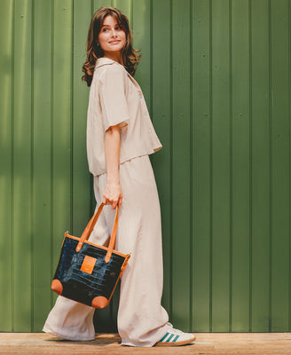 Small Tote - Black Croc - Will Bees Bespoke