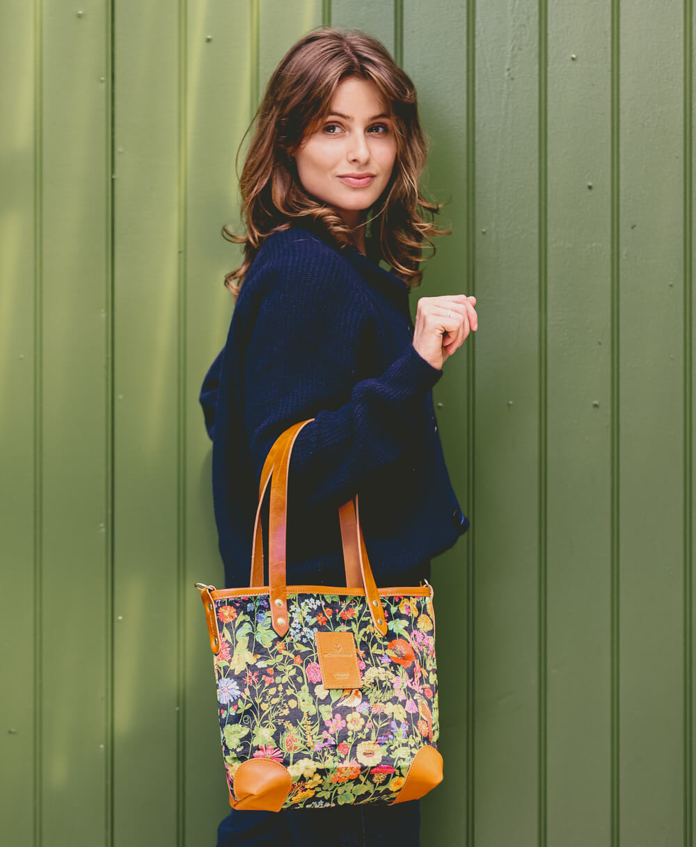 Small Tote - Woven Meadow in Bramble - Will Bees Bespoke