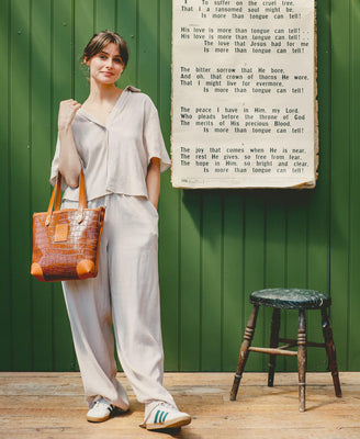 Small Tote - Tan Croc - Will Bees Bespoke