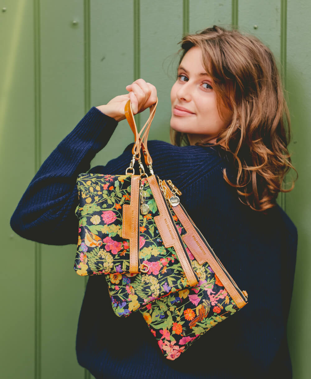 Diana 2 in 1 Clutch - Woven Meadow in Bramble