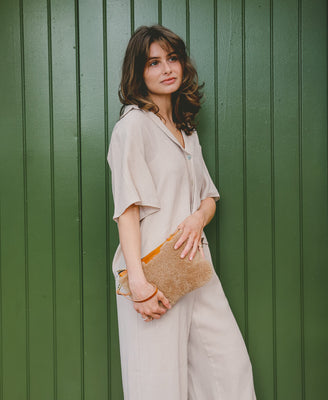Diana 2 in 1 Clutch - Caramel Sheepskin
