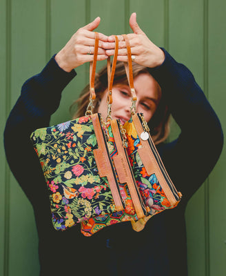 Diana 2 in 1 Clutch - Woven Meadow in Bramble