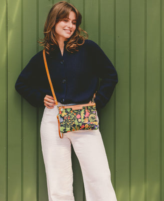 Diana 2 in 1 Clutch - Woven Meadow in Bramble