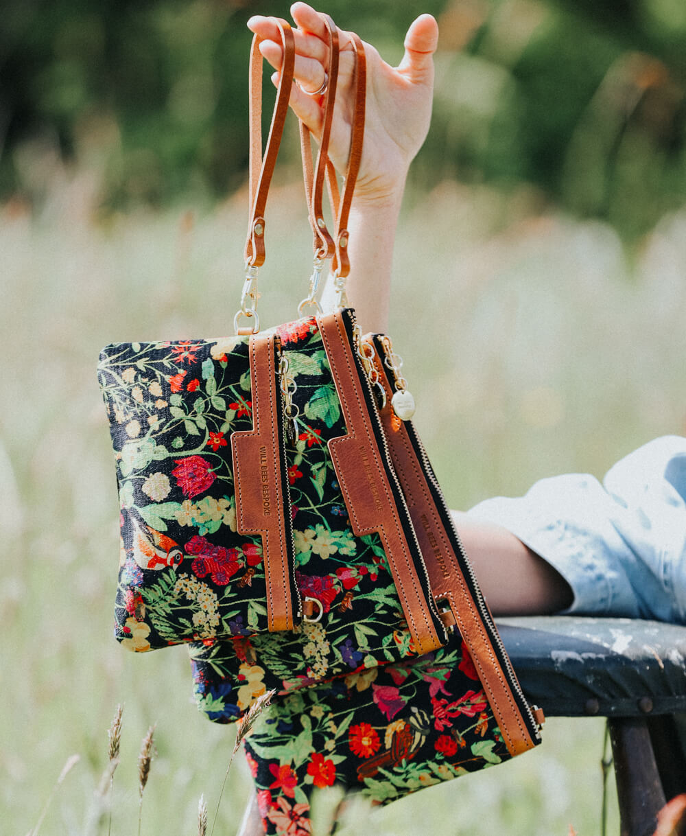 Mini Diana 2 in 1 Clutch - Woven Meadow in Bramble - Will Bees Bespoke