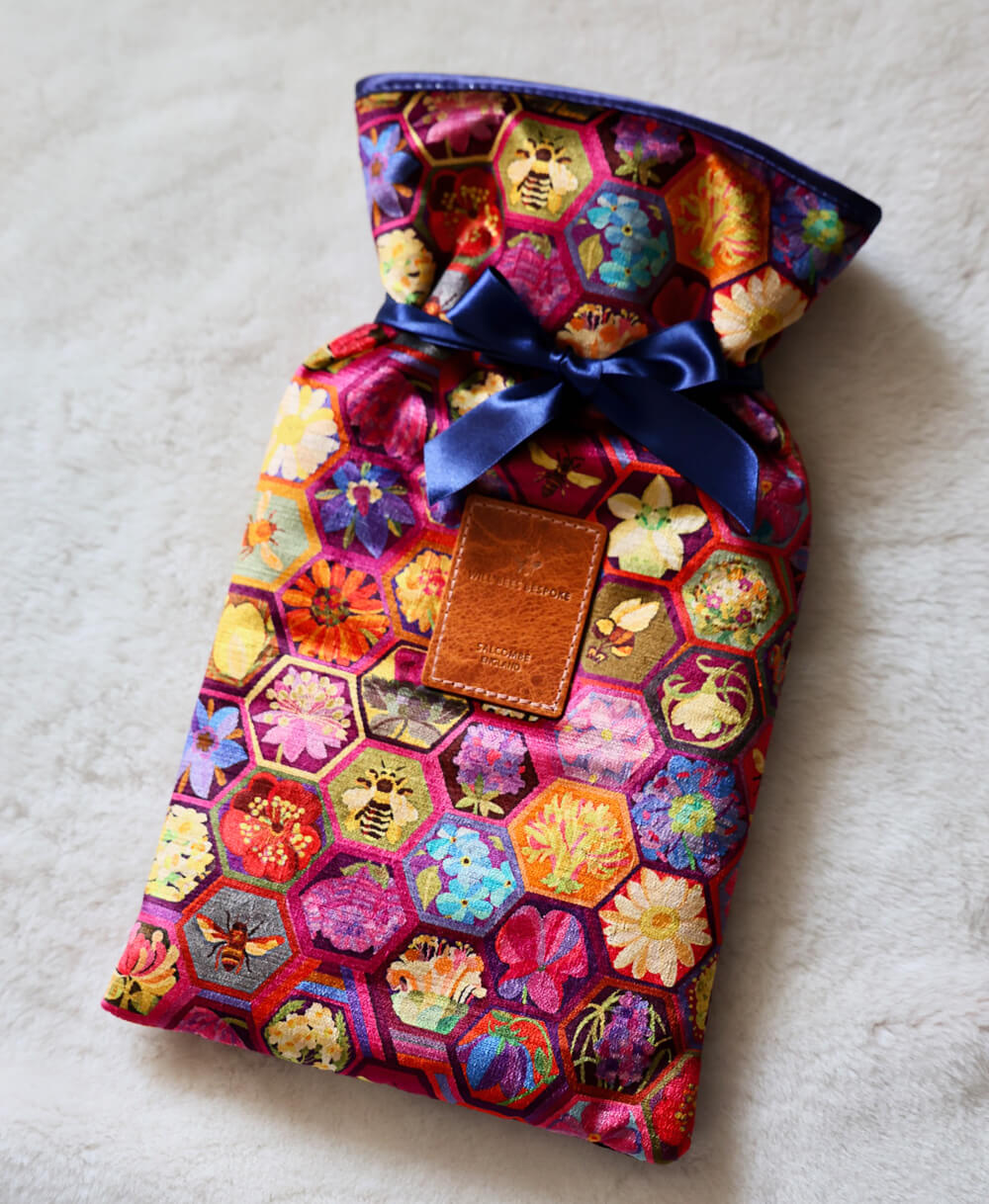 Hot Water Bottle & Cover - Hexagon Hive in Rose