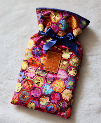 Hot Water Bottle & Cover - Hexagon Hive in Rose