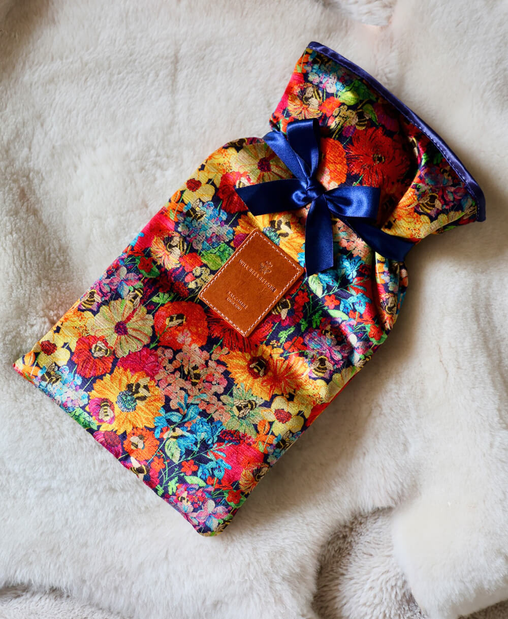 Hot Water Bottle & Cover - Bumblebee Garden in Mini Midday Sun - Will Bees Bespoke