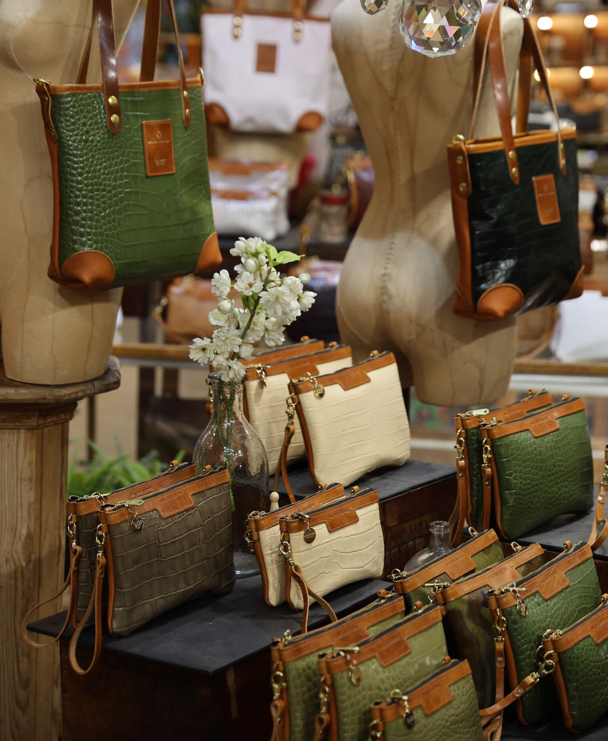Small Tote - Khaki Green Croc - Will Bees Bespoke