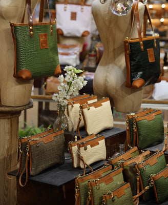 Small Tote - Khaki Green Croc - Will Bees Bespoke