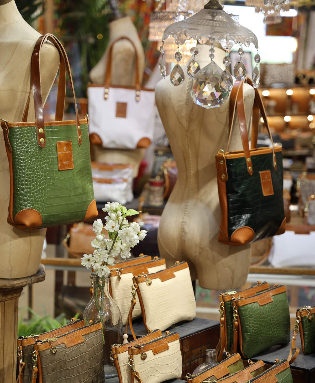 Small Tote - Khaki Green Croc - Will Bees Bespoke