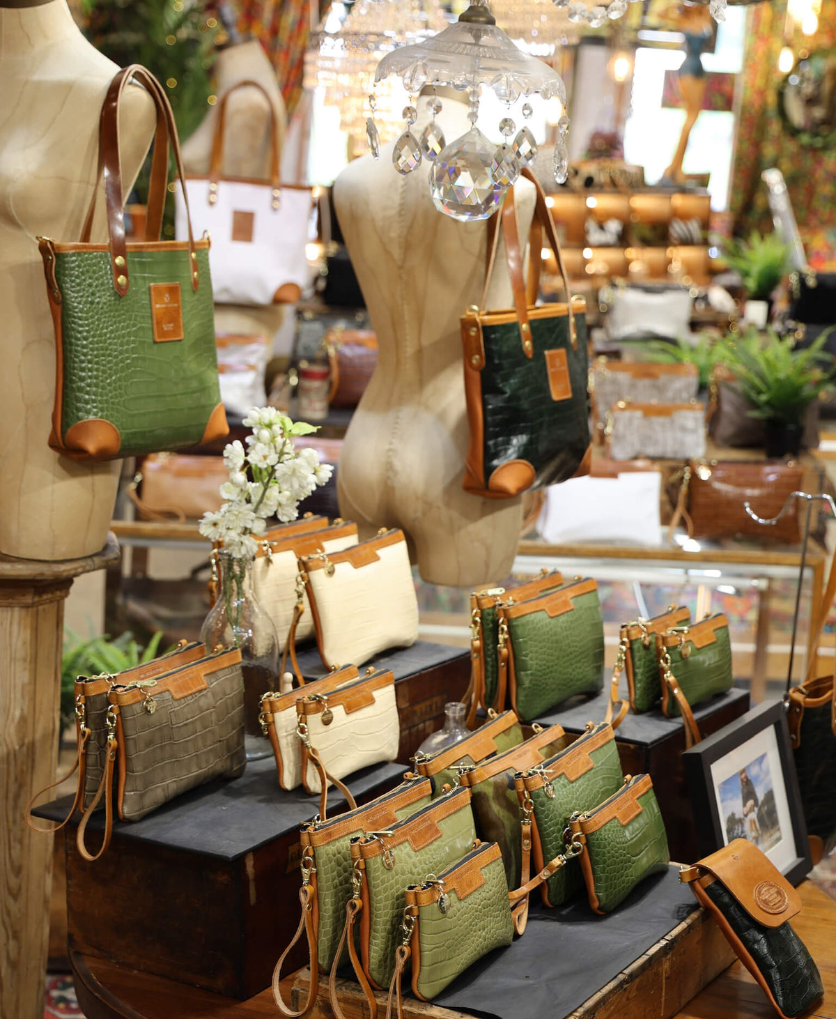 Small Tote - Khaki Green Croc - Will Bees Bespoke
