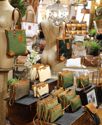 Small Tote - Khaki Green Croc - Will Bees Bespoke