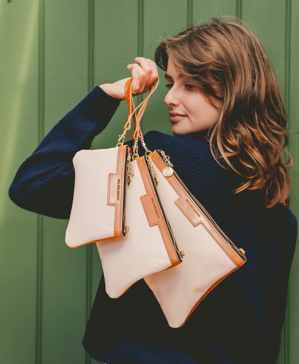 Mini Diana 2 in 1 Clutch - Ecru Leather