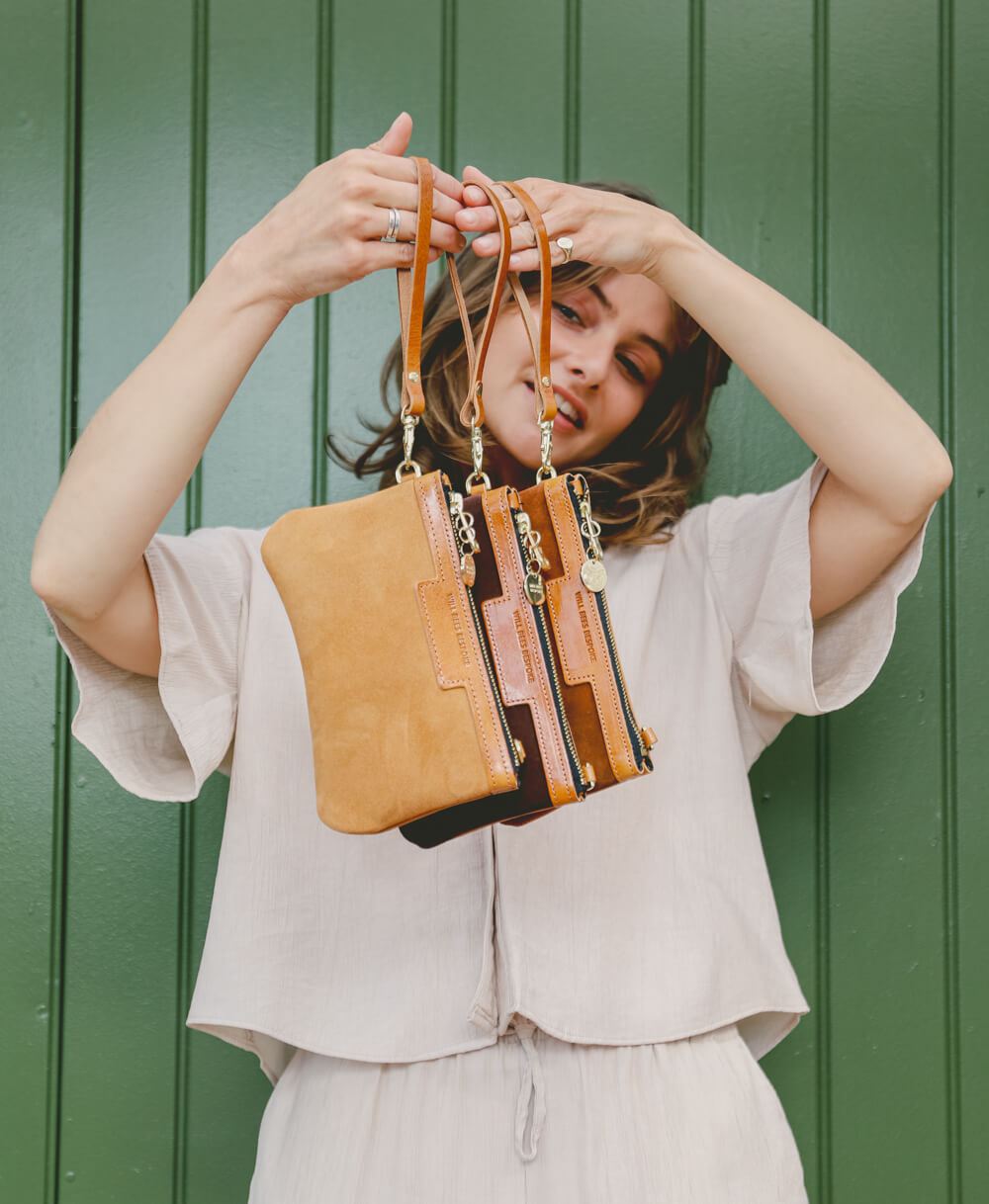 Mini Diana 2 in 1 Clutch - Chocolate Suede