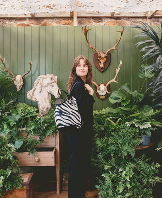 Gertie Backpack - Zebra Hair On Hide - Black Leather - Will Bees Bespoke