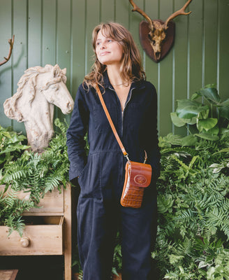 Phone Bag - Tan Croc - Will Bees Bespoke