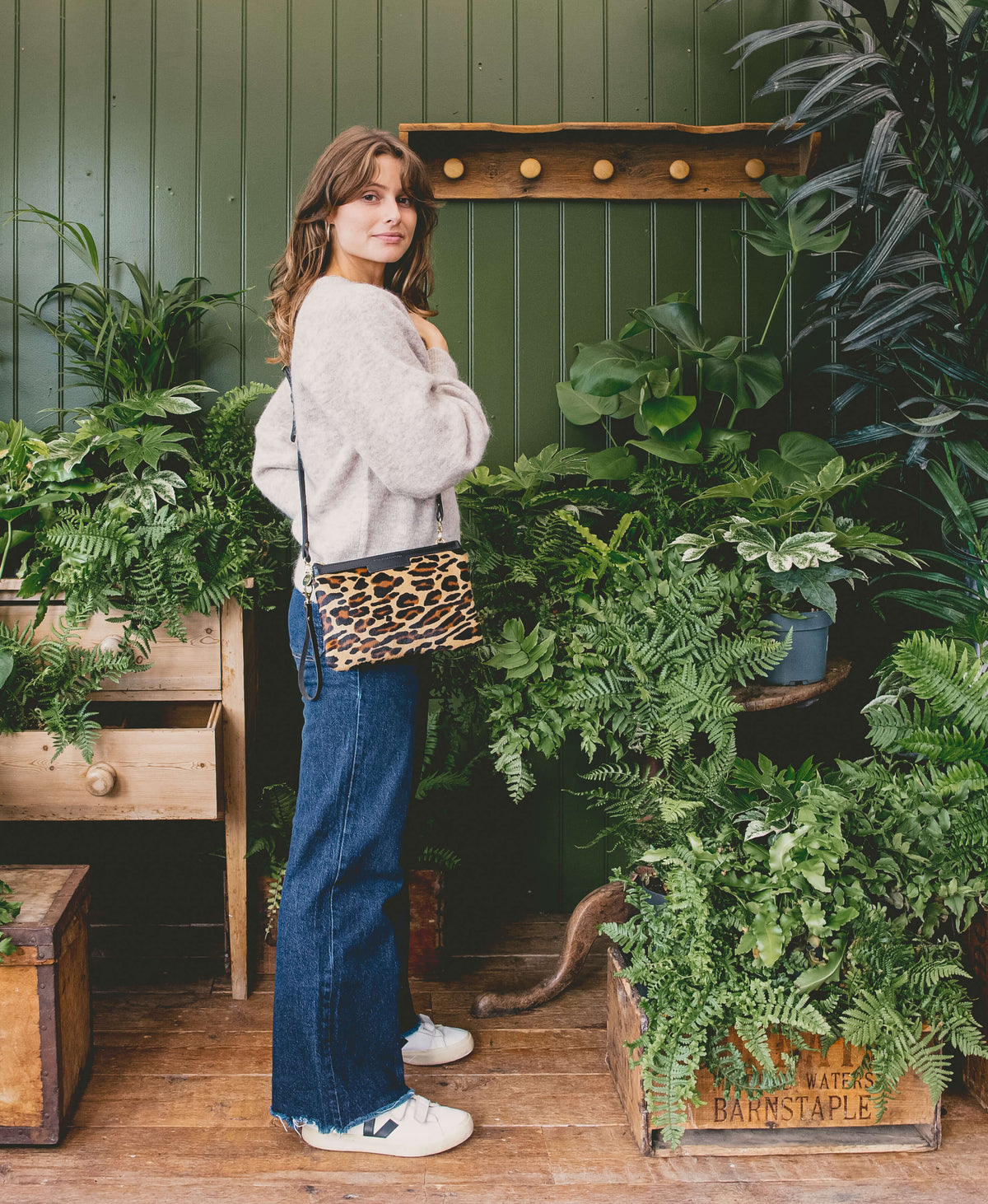 Diana 2 in 1 Clutch - Leopard Print - Black Leather - Will Bees Bespoke