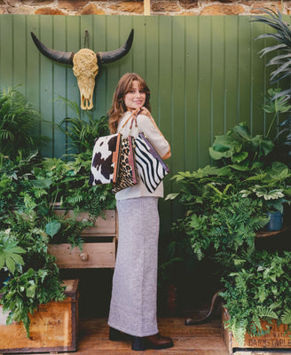 Oversized Diana 2 in 1 Clutch - Zebra Print - Brown Leather - Will Bees Bespoke