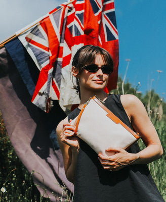 Oversized Diana 2 in 1 Clutch - White Leather
