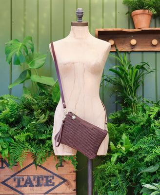Diana 2 in 1 Clutch - Raffia in Brown