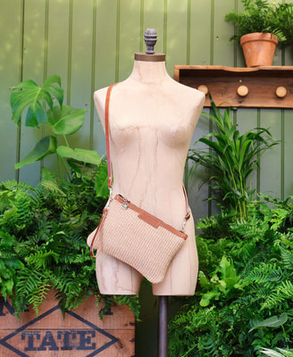 Diana 2 in 1 Clutch - Raffia in Natural